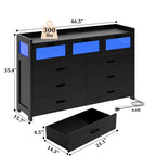 Modern Book Shelf Cabinet with Multi Drawer Storage and Integrated LED Display Shelf