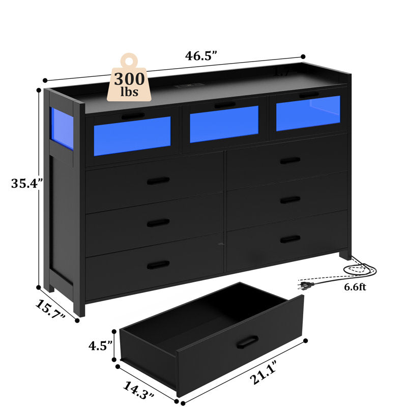 Modern Book Shelf Cabinet with Multi Drawer Storage and Integrated LED Display Shelf
