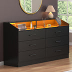 Modern Book Shelf Cabinet with Multi Drawer Storage and Integrated LED Display Shelf