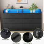 Modern Book Shelf Cabinet with Multi Drawer Storage and Integrated LED Display Shelf