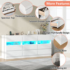 Luxury White Shelf Cabinet with Spacious Drawer Storage and Ambient LED Display