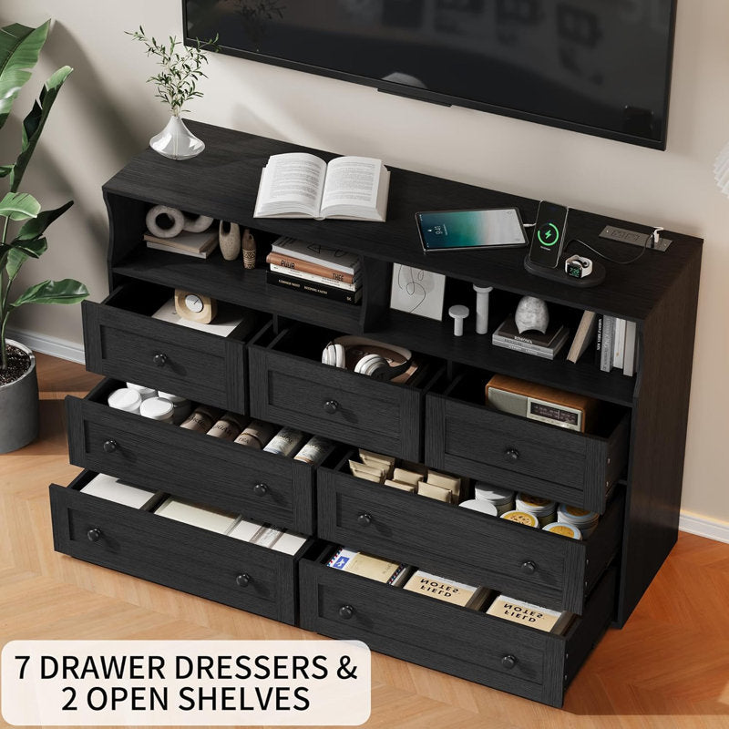 Premium Dark Finish Book Shelf Cabinet with Display Shelf and Drawer Storage