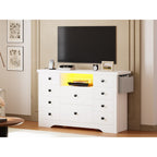 Premium Black Wooden Book Shelf Cabinet with LED Display and Storage Drawers