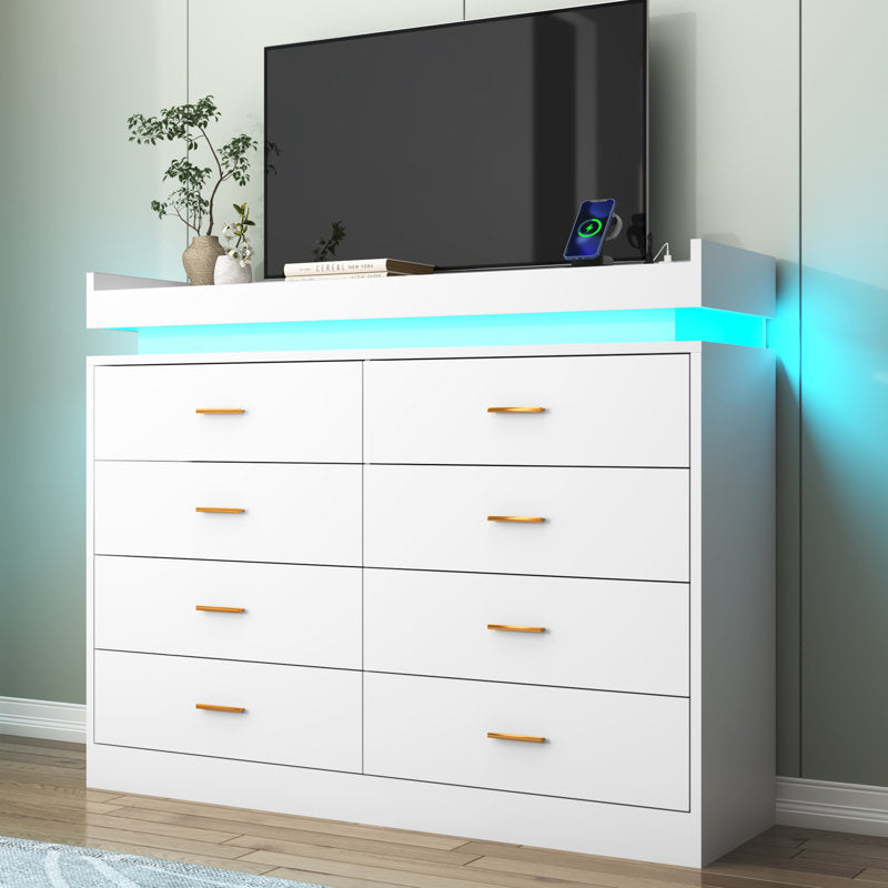 Minimalist LED Chest of Drawers with Soft Glow Base Lighting