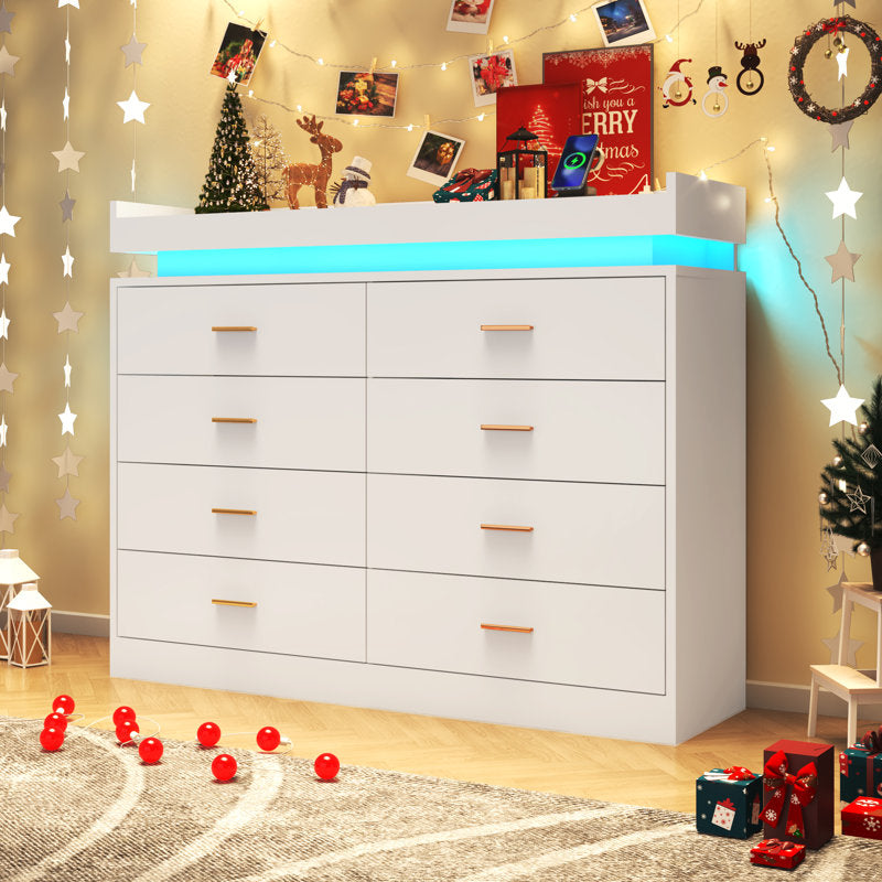Minimalist LED Chest of Drawers with Soft Glow Base Lighting
