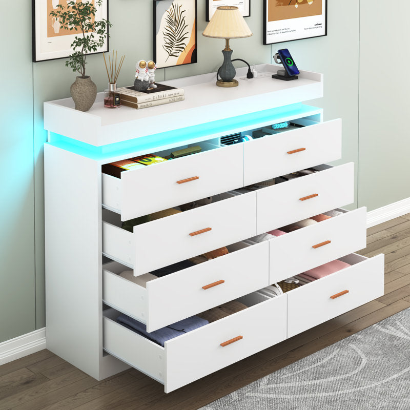 Minimalist LED Chest of Drawers with Soft Glow Base Lighting