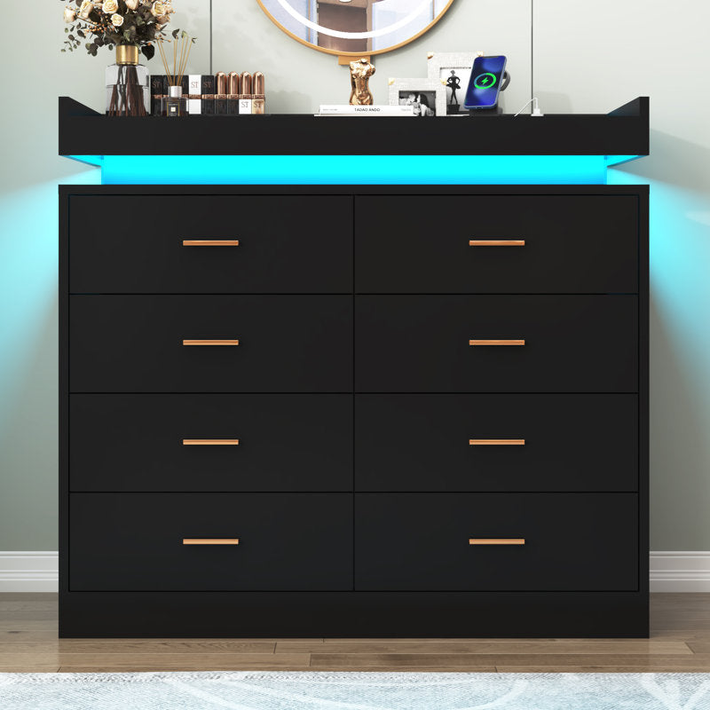 Minimalist LED Chest of Drawers with Soft Glow Base Lighting