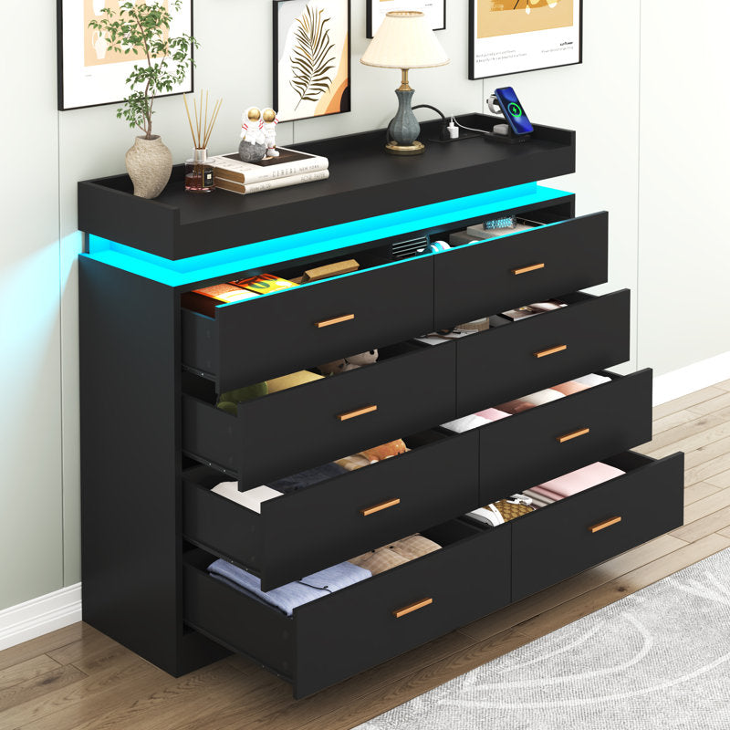 Minimalist LED Chest of Drawers with Soft Glow Base Lighting