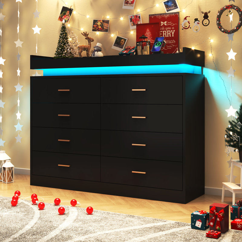 Minimalist LED Chest of Drawers with Soft Glow Base Lighting