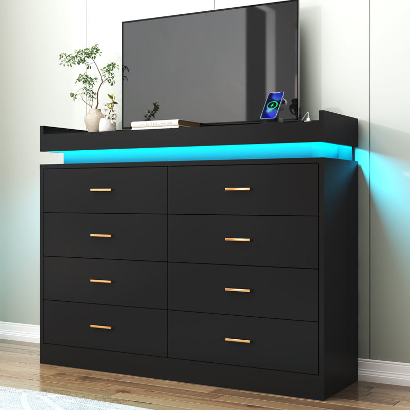 Minimalist LED Chest of Drawers with Soft Glow Base Lighting