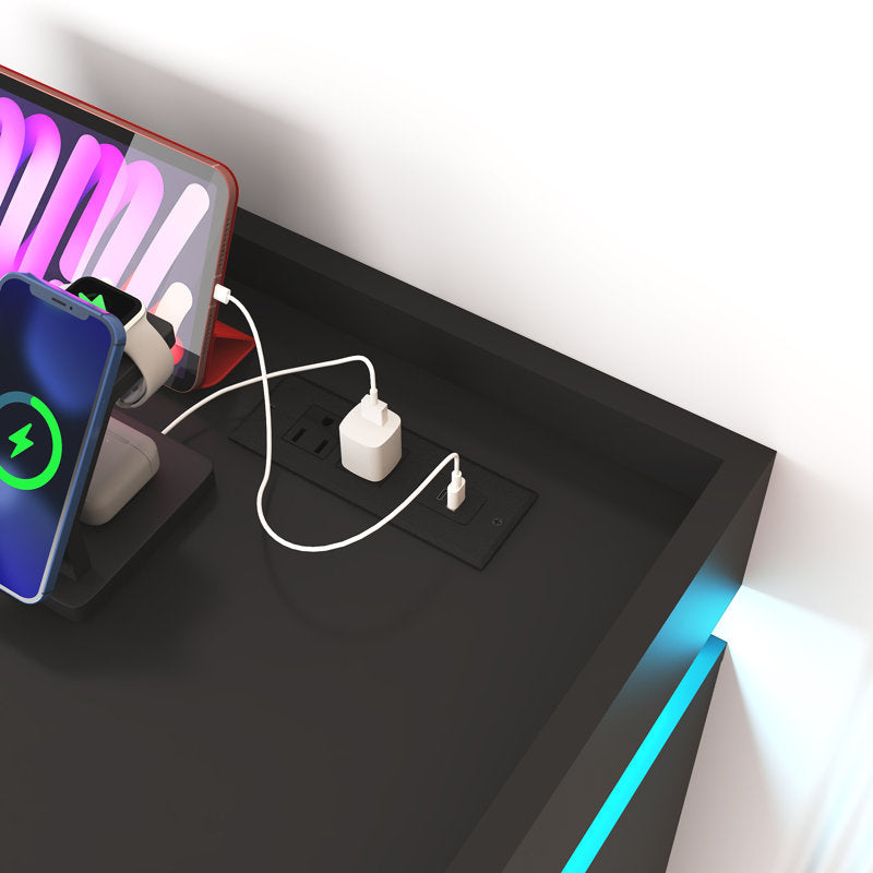 Minimalist LED Chest of Drawers with Soft Glow Base Lighting
