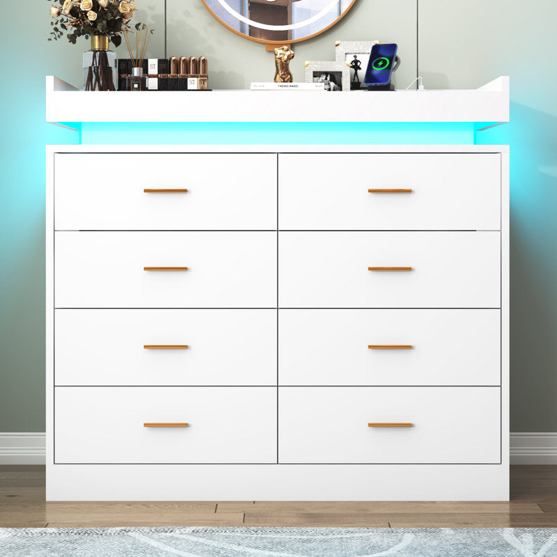 Minimalist LED Chest of Drawers with Soft Glow Base Lighting