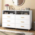 Modern  Drawers with LED Display Shelf and Gold Handles