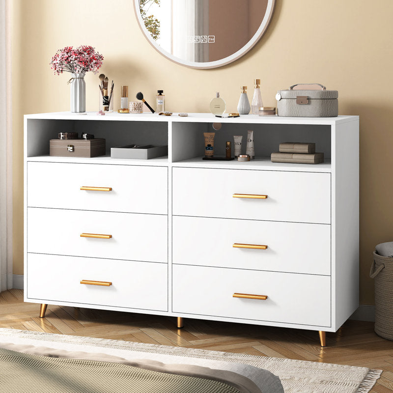 Modern  Drawers with LED Display Shelf and Gold Handles