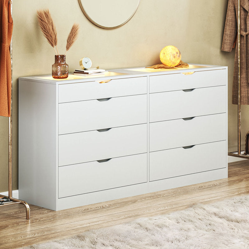 Elegant White Bedroom Dresser with Clean Line Modern Design