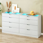 Elegant White Bedroom Dresser with Clean Line Modern Design