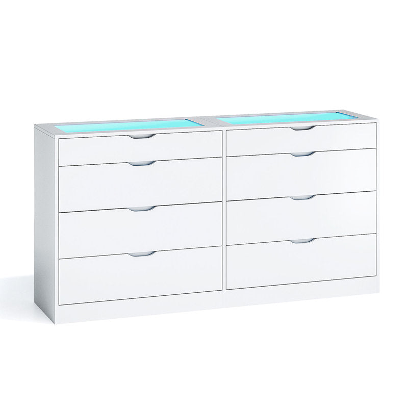 Elegant White Bedroom Dresser with Clean Line Modern Design