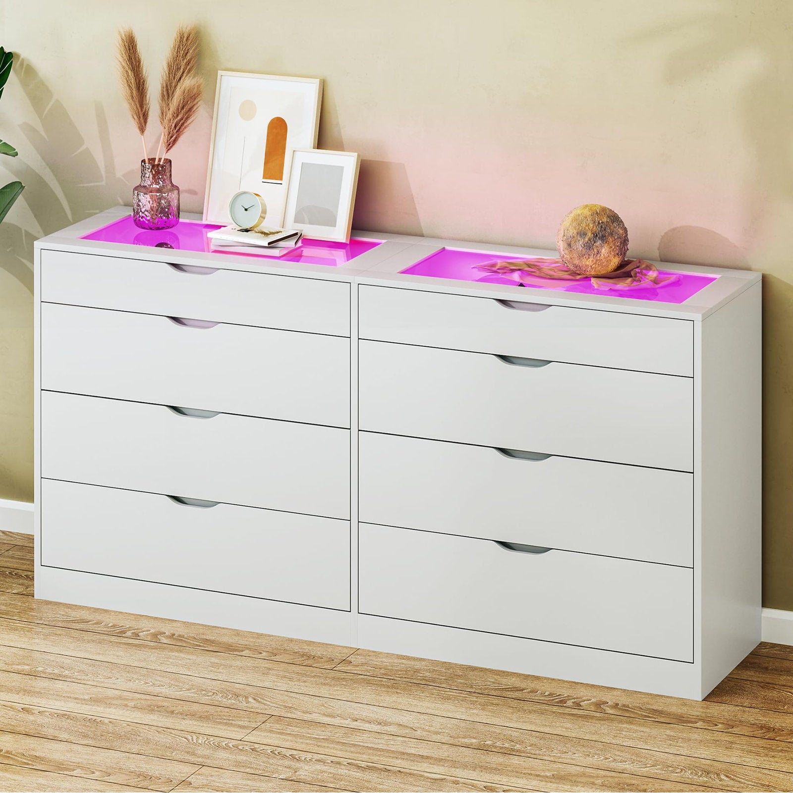 Elegant White Bedroom Dresser with Clean Line Modern Design