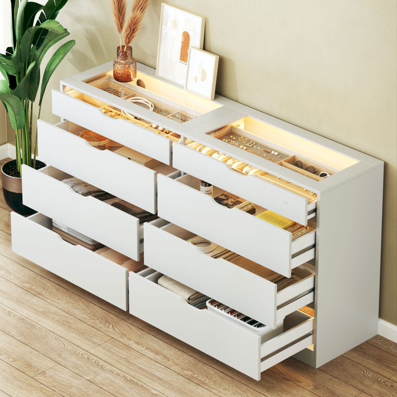 Elegant White Bedroom Dresser with Clean Line Modern Design