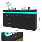 Luxury Dresser with LED Accent Lighting and Minimalist Modern Style