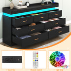 Luxury Dresser with LED Accent Lighting and Minimalist Modern Style