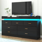 Luxury Dresser with LED Accent Lighting and Minimalist Modern Style