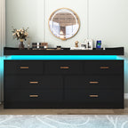 Luxury Dresser with LED Accent Lighting and Minimalist Modern Style