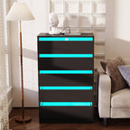 Minimalist  LED Bedroom Dresser with Multi Drawer Storage