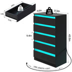 Minimalist  LED Bedroom Dresser with Multi Drawer Storage