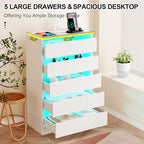 Minimalist  LED Bedroom Dresser with Multi Drawer Storage