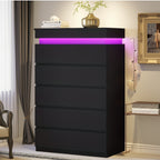 Modern LED Bedroom Dresser with Multi Drawer Storage