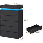 Modern LED Bedroom Dresser with Multi Drawer Storage