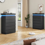 Modern LED Bedroom Dresser with Multi Drawer Storage