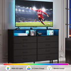 Luxury LED Entertainment Dresser with Multi Functional Storage