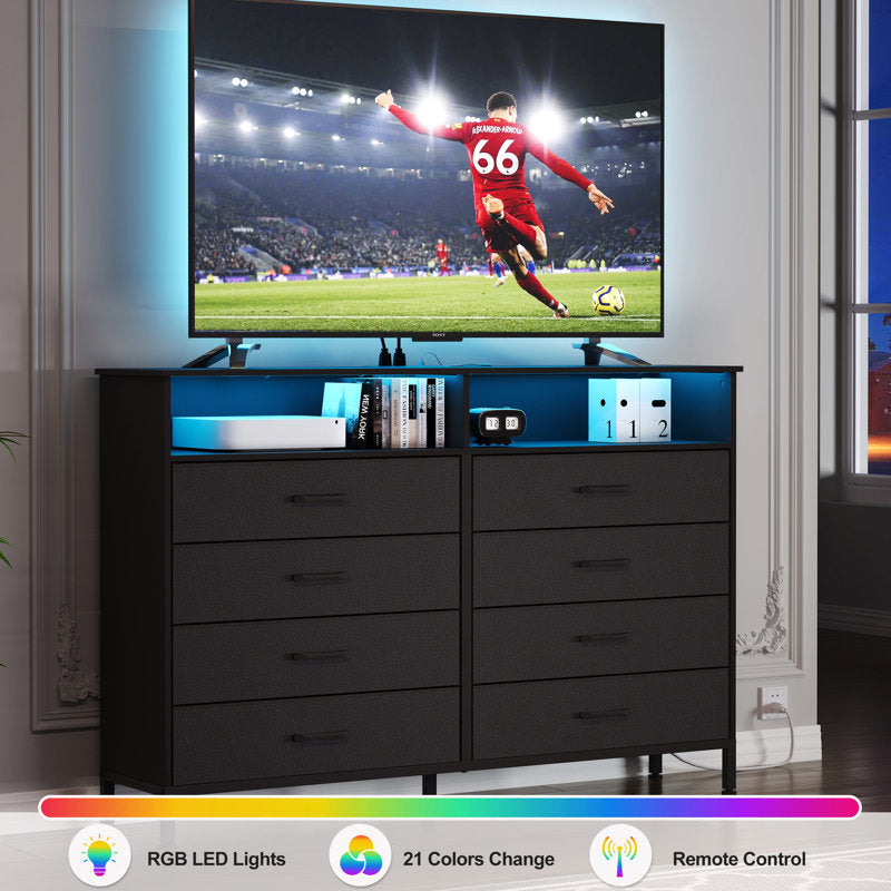 Luxury LED Entertainment Dresser with Multi Functional Storage