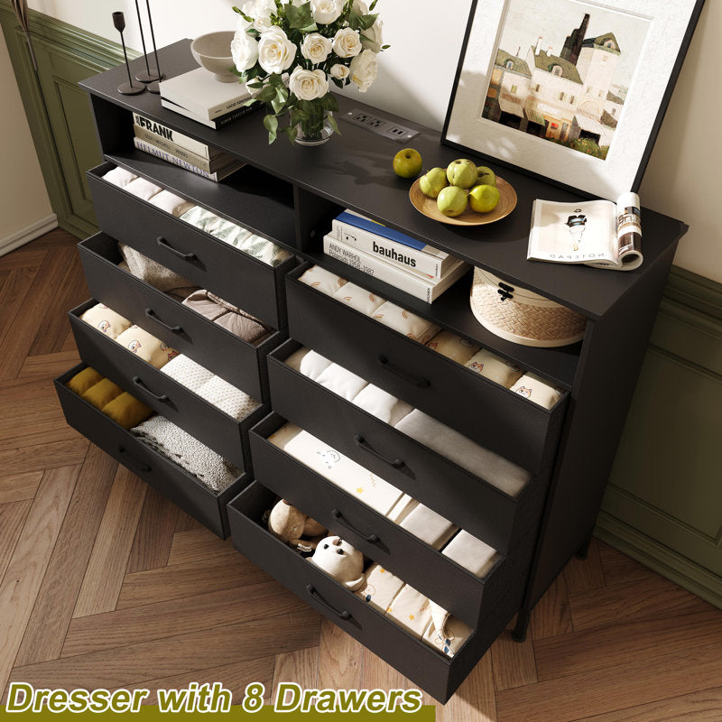 Luxury LED Entertainment Dresser with Multi Functional Storage