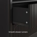 AuraGlow LED Nightstand with Modern Storage Design