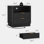 AuraGlow LED Nightstand with Modern Storage Design