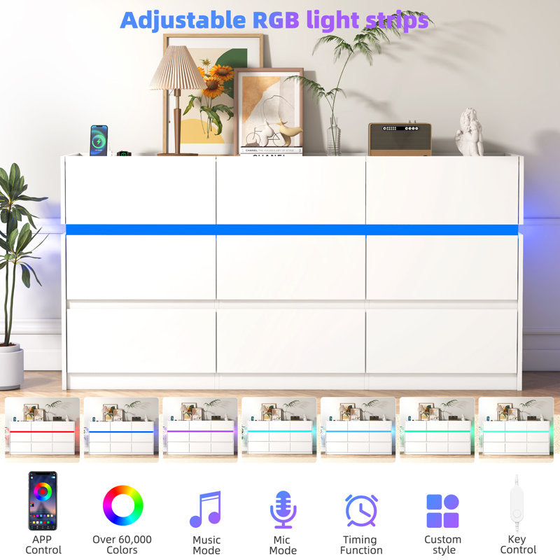 Modern Nursery Dresser with Wide Storage Drawers for Kids Room