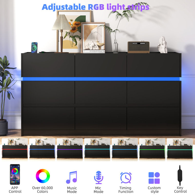 Modern Nursery Dresser with Wide Storage Drawers for Kids Room