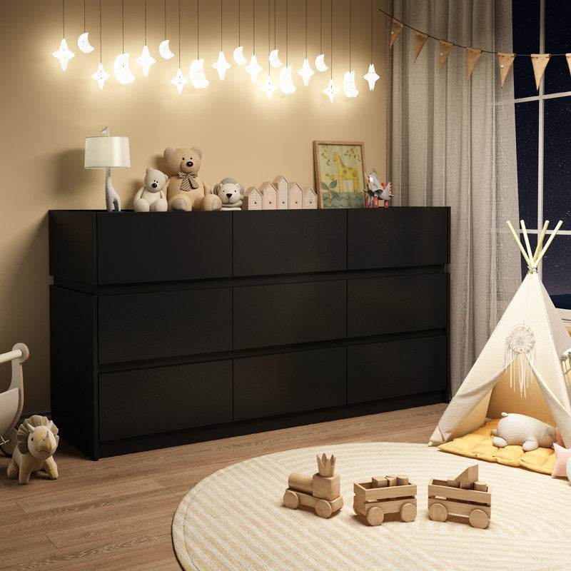 Modern Nursery Dresser with Wide Storage Drawers for Kids Room