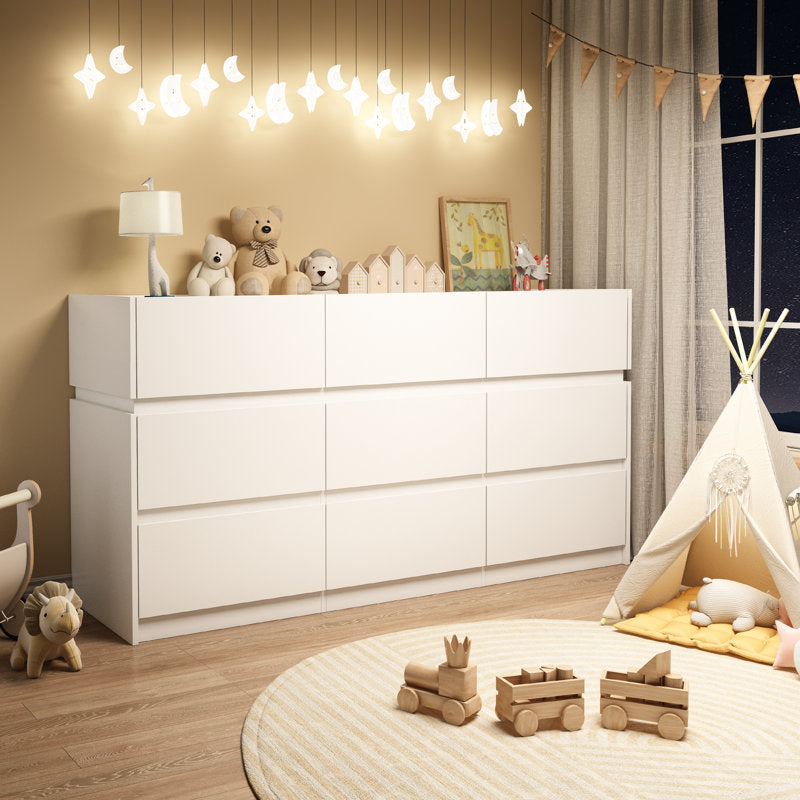 Modern Nursery Dresser with Wide Storage Drawers for Kids Room