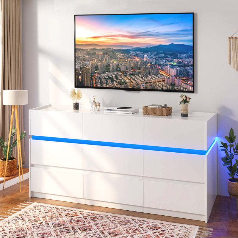 Modern Nursery Dresser with Wide Storage Drawers for Kids Room