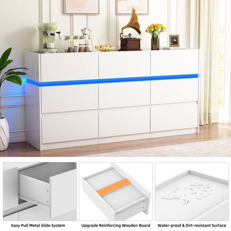 Modern Nursery Dresser with Wide Storage Drawers for Kids Room