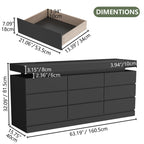 Modern LED Dresser with 6 Drawers and Ambient Light Storage Cabinet