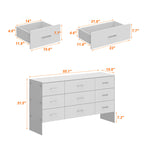 Minimalist White Storage Cabinet with Modern Acrylic Legs and Spacious Drawers