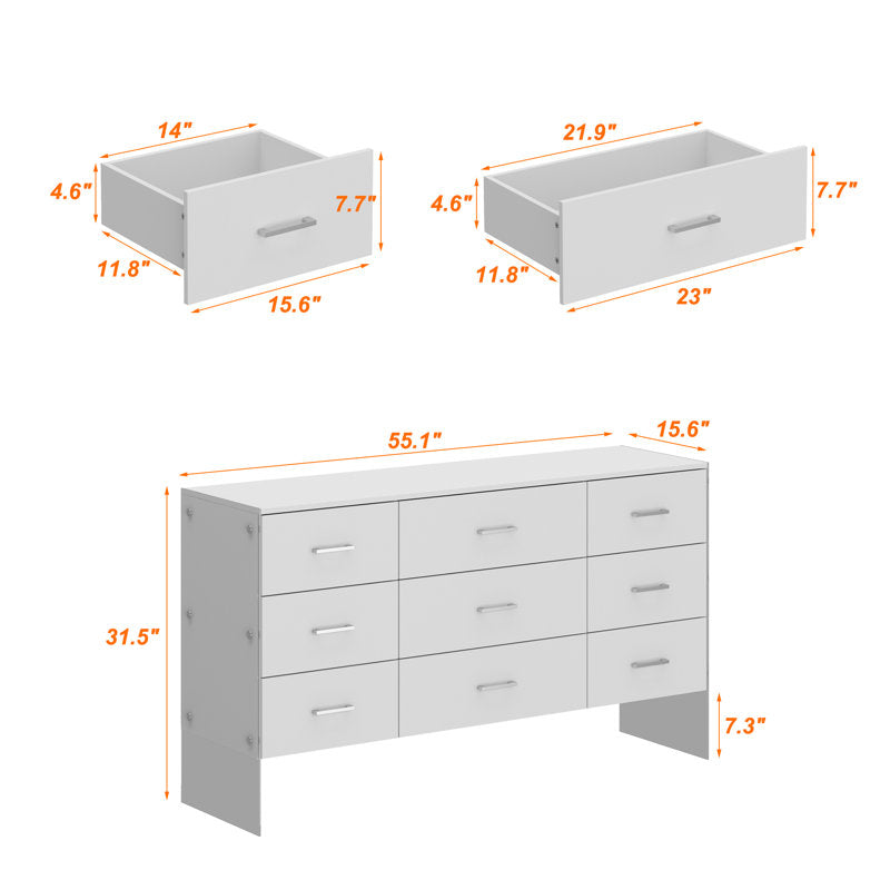 Minimalist White Storage Cabinet with Modern Acrylic Legs and Spacious Drawers
