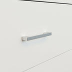Minimalist White Storage Cabinet with Modern Acrylic Legs and Spacious Drawers