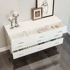 Minimalist White Storage Cabinet with Modern Acrylic Legs and Spacious Drawers