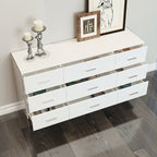 Minimalist White Storage Cabinet with Modern Acrylic Legs and Spacious Drawers
